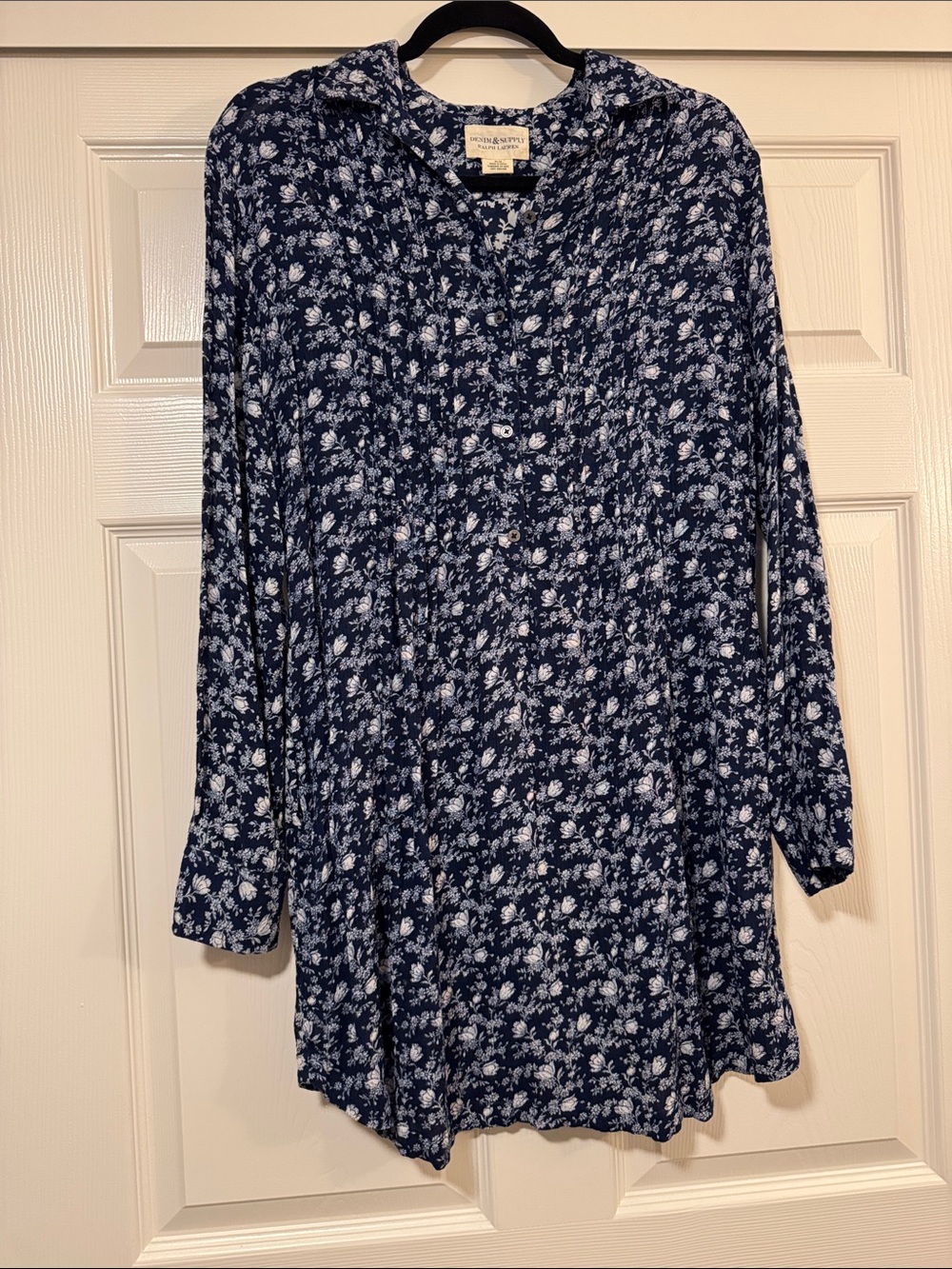 Denim & Supply Ralph Lauren Navy and White Floral Mini Dress